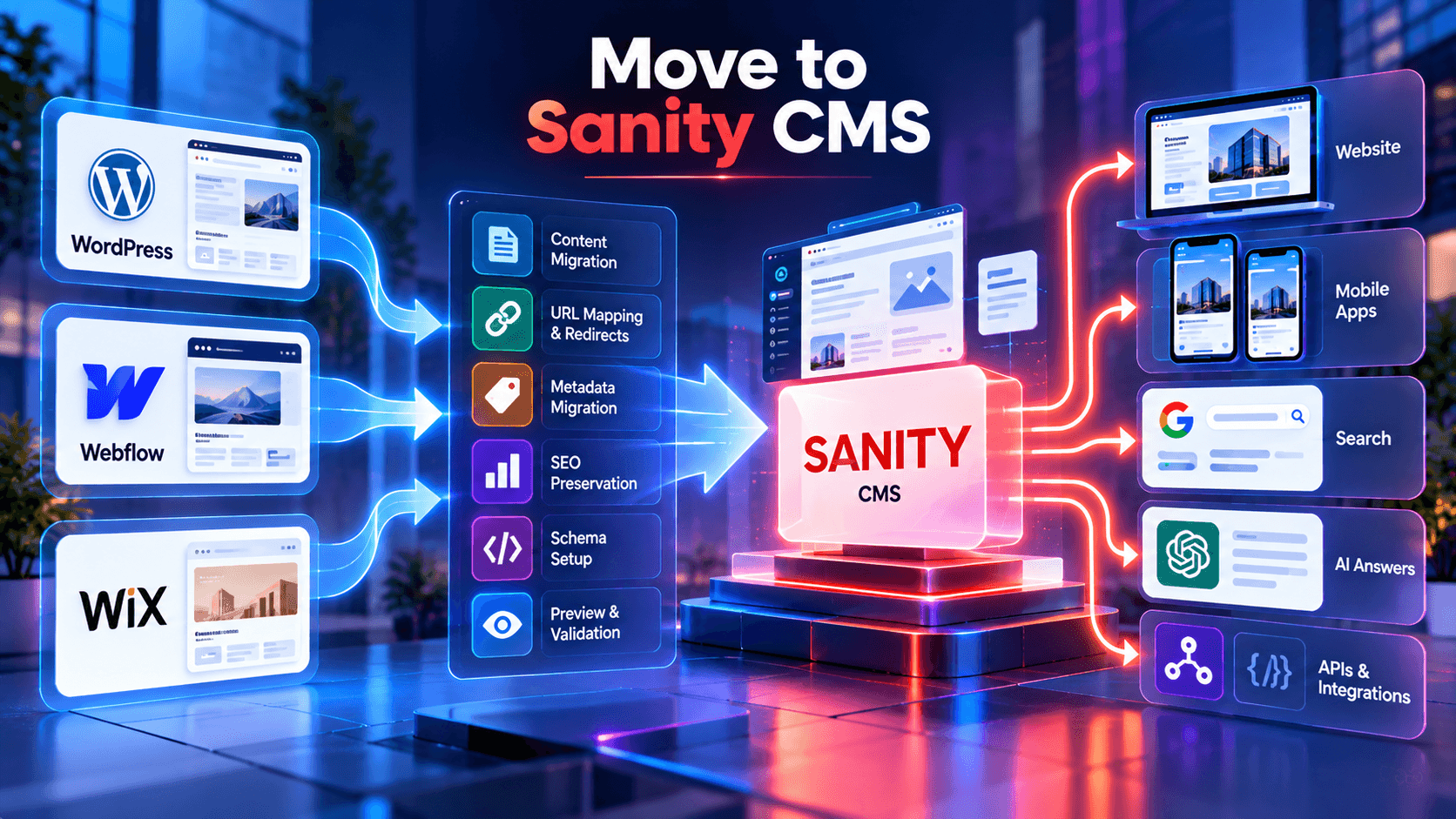 WordPress, Webflow or Wix to Sanity CMS: Migration Guide for Growing Businesses