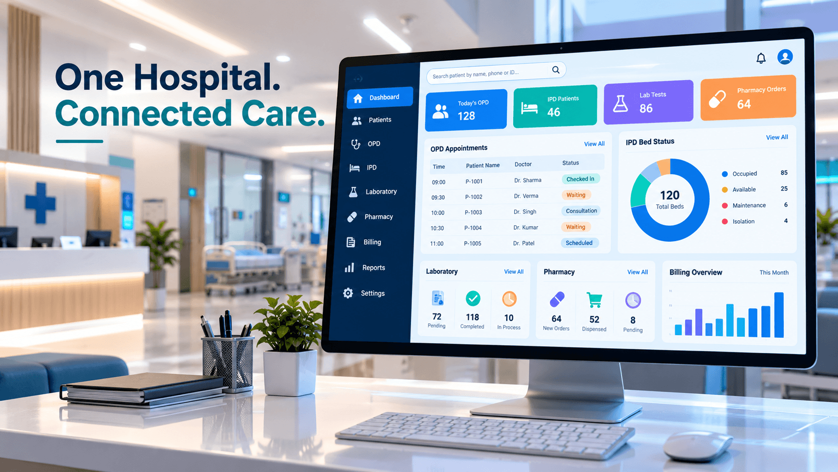 Hospital Management Software in Ranchi: Connect OPD, IPD, Lab, Pharmacy, Billing & Reports