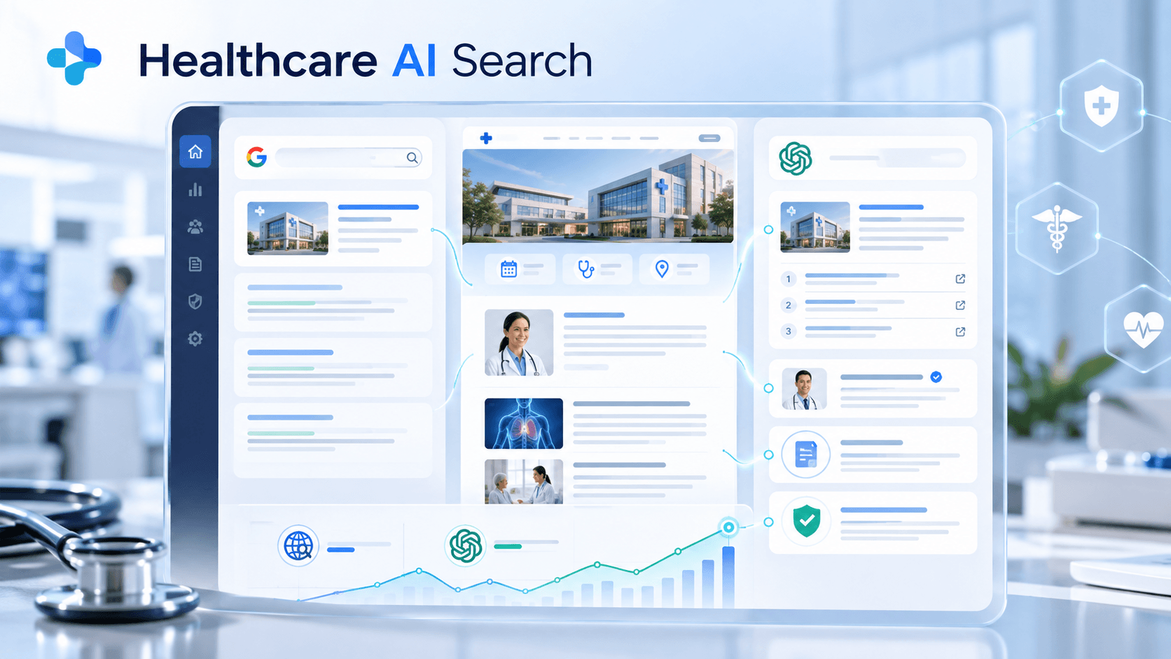 Healthcare AI Search Optimization for Hospitals, Clinics and Pharma CMS
