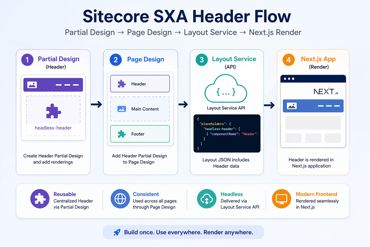 Sitecore SXA Partial Design + Next.js Header Setup Guide
